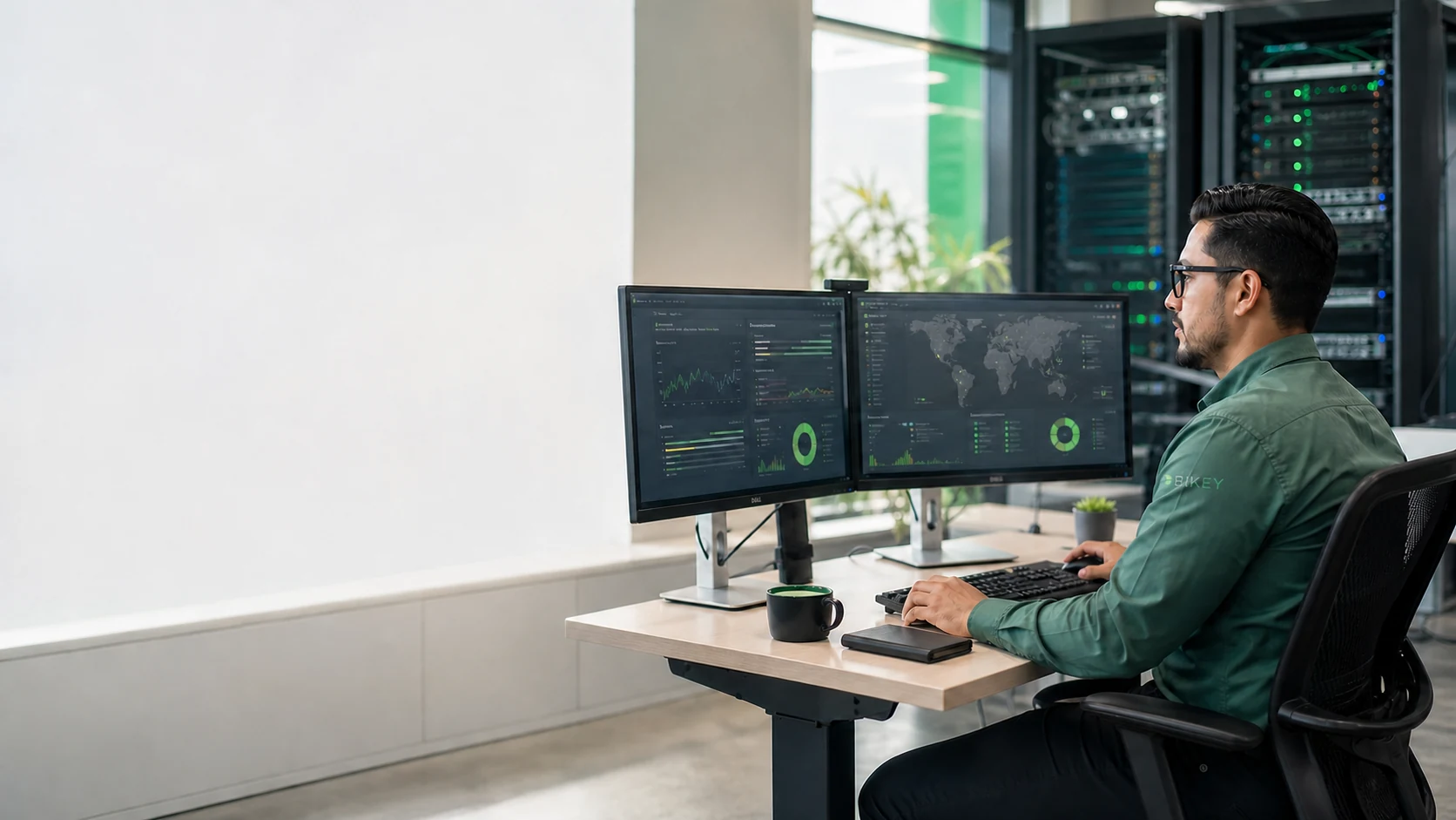 Especialista BIKEY monitoreando la continuidad de plataformas empresariales
